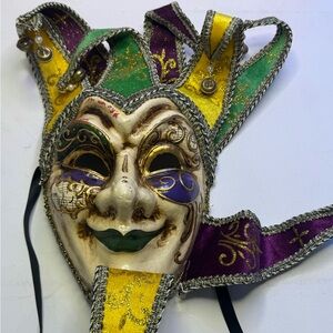 Colorful Jester Mask with Bells